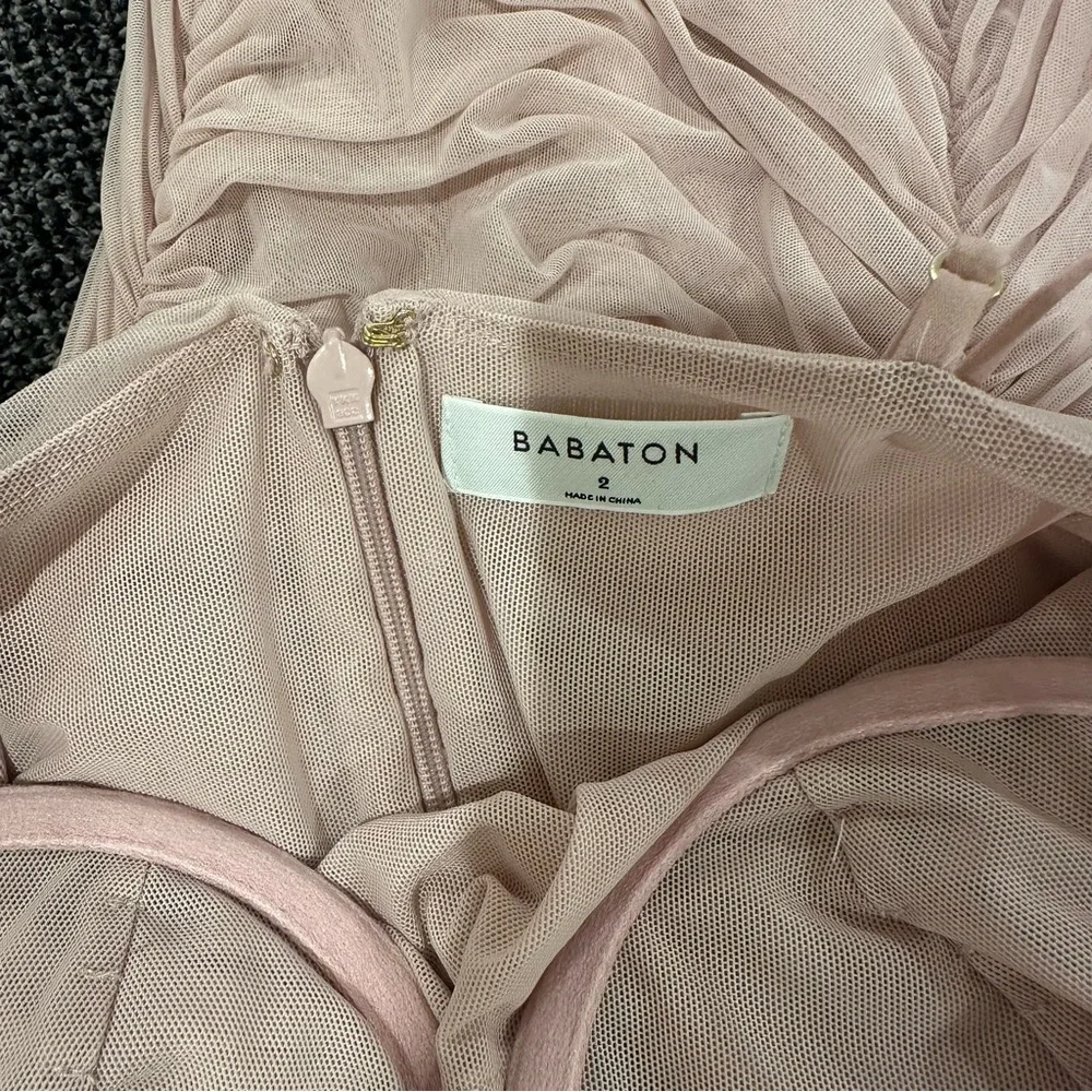 Babaton Ruched Mesh Luxor Pink Dress - Picture 6 of 7